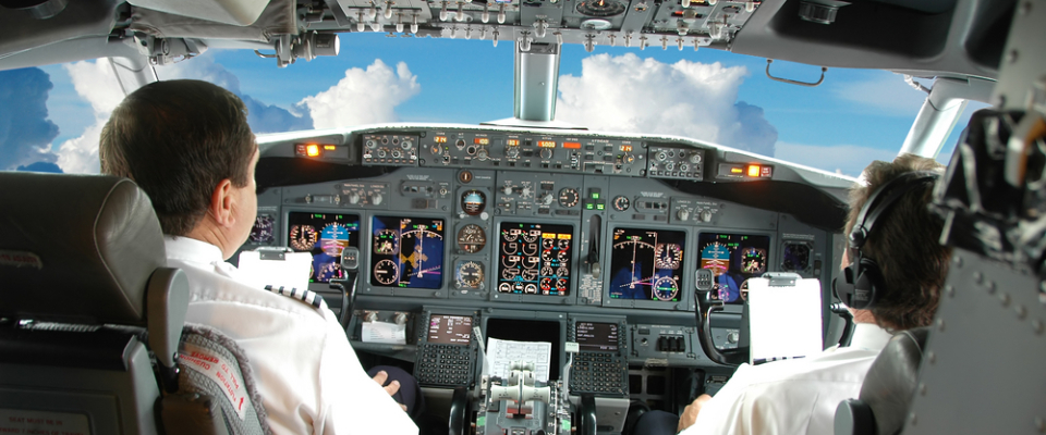 Pilots in cocpit